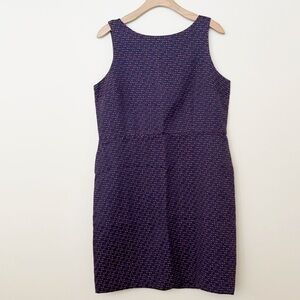 Ann Taylor LOFT Factory Sheath Mini Dress Womens Size 14 Petite Navy Office Work